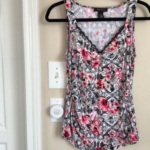 White House Black Market Sleeveless Floral Top